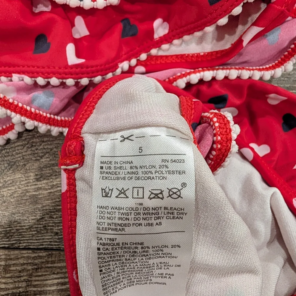 Janie & Jack Size 5 Girl Bikini 4th Of July Swimsuit Bathing Suit Red White Blue